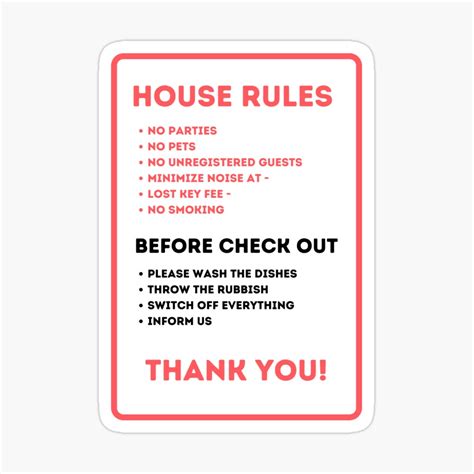 26+ House Rules For Guests Funny