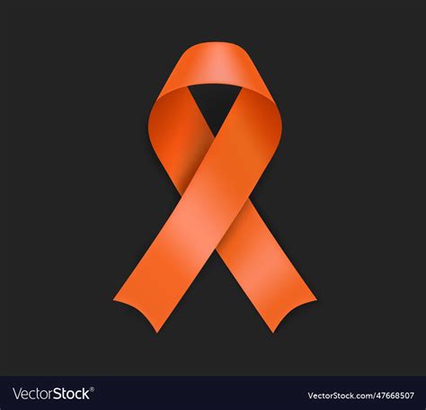 Leukemia cancer awareness symbol orange ribbon Vector Image