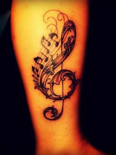 37 Melodic Music Note Tattoo Ideas - Sortrature | Music notes tattoo ...