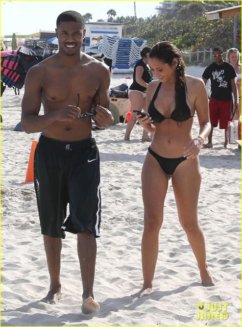 Michael B. Jordan: Shirtless Beach Stroll with Mystery Girl!: Photo 3040232 | Bikini, Michael B ...