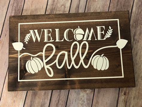 Welcome Fall Wood Sign - Fall decor - Autumn Decor in 2021 | Fall wood ...