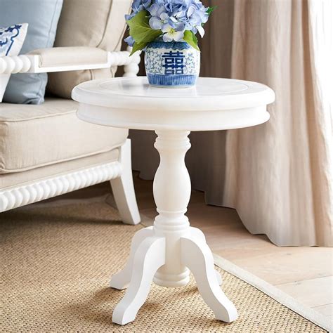 White Round Pedestal Coffee Table - img-solo