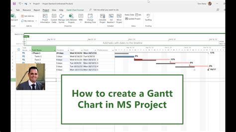 How to Create a Basic Gantt Chart in Microsoft Project 2022 - YouTube