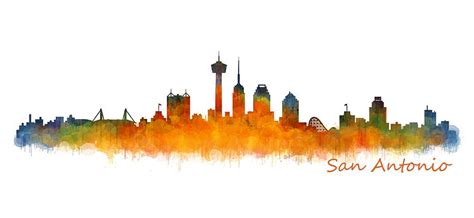 San Antonio Skyline Drawing at PaintingValley.com | Explore collection of San Antonio Skyline ...