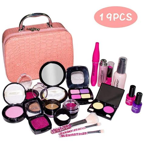 Pretend Makeup Kit for Girls, Kids Makeup Sets with Cosmetic Bag ...