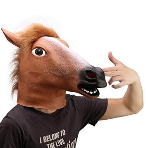 Newest Creepy Horse Mask Head Halloween Costume Theater Prop Novelty Latex Rubber Fast Online ...