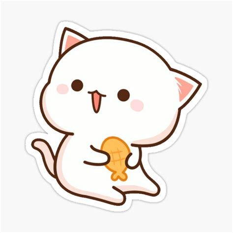 "Line Chibi Cat Fish Food" Sticker for Sale by wannabe311 | Redbubble