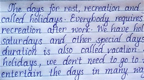 Essay on "Holiday" | essay writing | English writing | writing ...