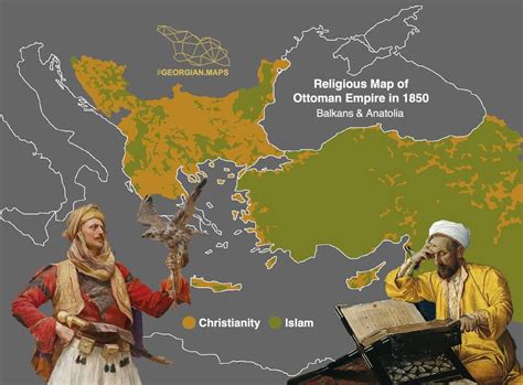 Religious map of Ottoman Empire in 1850 (Balkans... - Maps on the Web