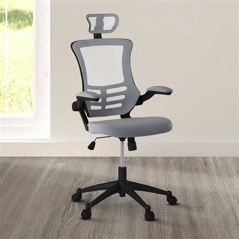 Techni Mobili Modern Mesh Office Chair with Tilt and Height Adjustment, High Back Executive Task ...