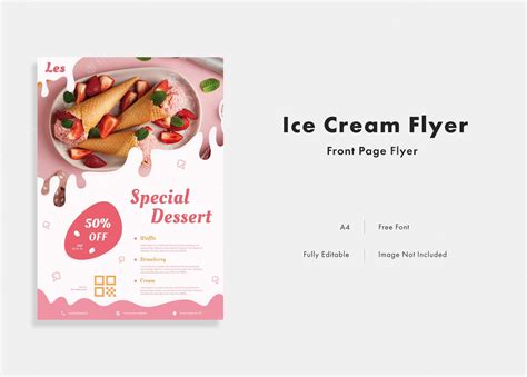 Premium PSD | Ice cream flyer