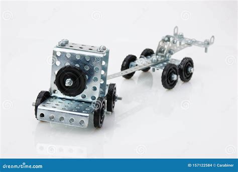 Truck Tractor Toy - Metal Kit for Construction on White Stock Photo ...