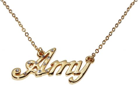 Amazon.com: Name Necklaces Amy - Personalized Necklace Gold Plated 18K, Belcher Chain, 2mm Thick ...