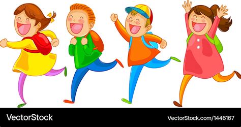 Happy school kids Royalty Free Vector Image - VectorStock