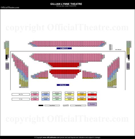 Gillian Lynne Theatre London seat map and prices for The Lehman Trilogy