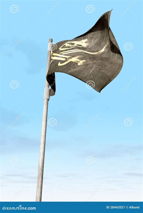 Jolly Roger Pirate Flag Far Stock Illustration - Illustration of ...