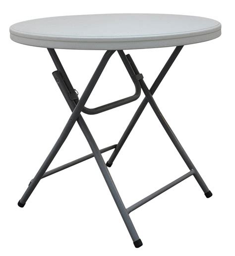 Round Folding Cocktail Table, 29 in Height, 32 in Diameter, White - Grainger