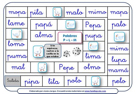 Explora tus emociones: JUEGOS DE LA OCA PARA APRENDER SÍLABAS.