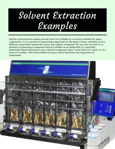 Solvent Extraction Examples