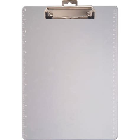 Officemate Transparent Plastic Clipboard with 12-Inch Ruler, Letter ...