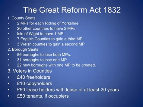 PPT - The Great Reform Act 1832 PowerPoint Presentation - ID:2201362