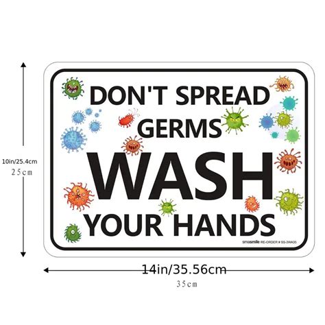 X 14"large Wash Hands Sign Please Wash Hands Sign Decal Self - Temu