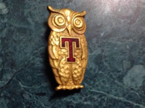 Vintage 1930 1940's Temple University "Owl" Mascot Enamel on Metal ...