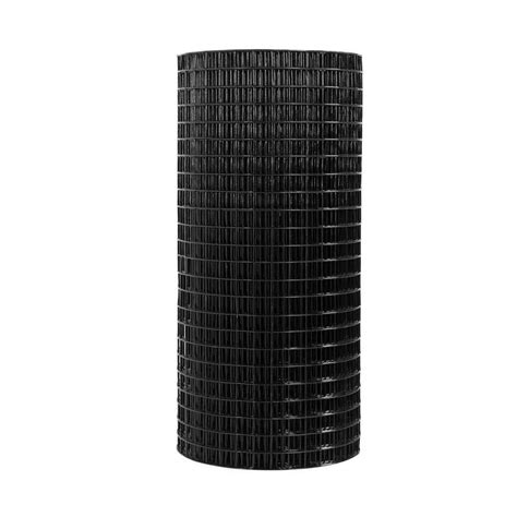 allFENZ 4 ft. x 50 ft. 16-Gauge Black Vinyl Coated Welded Wire Fence with 1 in. x 1 in. Mesh ...