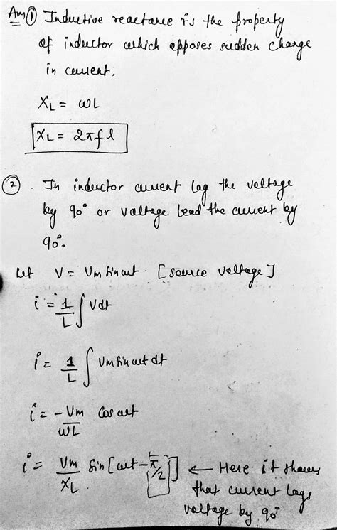 [Solved] What is Inductive Reactance, X L ? Show formula for X L ...