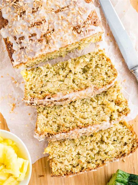 Zucchini Pineapple Bread with coconut and crushed pineapple makes a ...