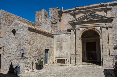 View of San Domenico Church in Erice, Sicily Stock Image - Image of landscape, history: 105343073