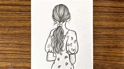 Easy girl backside drawing for beginners || Girl drawing tutorial for ...