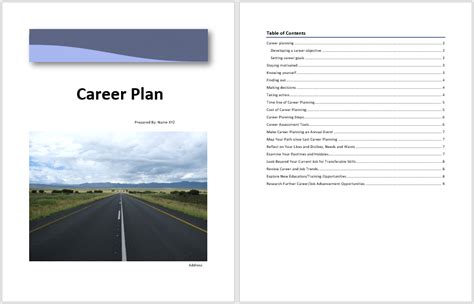 Career Plan Template - Word Templates for Free Download