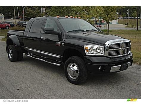 2007 Brilliant Black Crystal Pearl Dodge Ram 3500 Laramie Mega Cab 4x4 Dually #36193998 ...