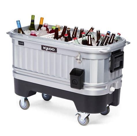 125 Quart Party Bar Rolling Cooler Outdoor Patio Chest Deck Pool Ice Beverage | eBay