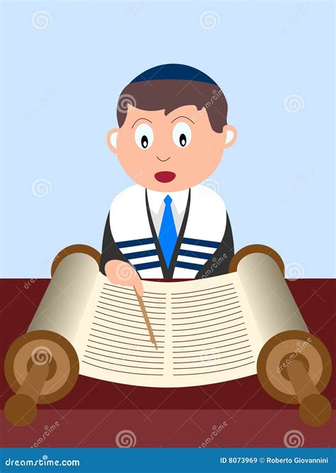 Boy reading the Torah stock vector. Illustration of clipart - 8073969