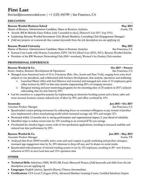 ATS resume template Google Docs An ATS friendly Google Docs Resume Template and CV design ...