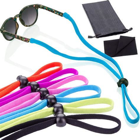 6 Pack Sunglass Glasses Straps Adjustable and Stretchy - Universal Fit for Kids to Adult ...