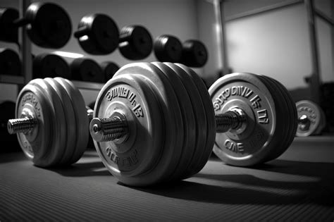 Free Photo | Dumbbells on the floor of a gym ai generative