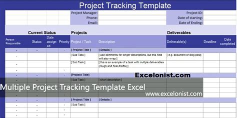 Download Multiple Project Tracking Template Excel