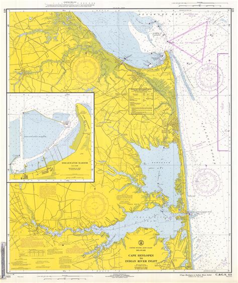 Cape Henlopen to Indian River Inlet Map - 1968 – Nautical Chart Prints