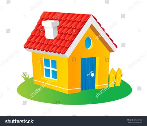 Cute Cartoon House Kids Vector Illustration: vector de stock (libre de ...