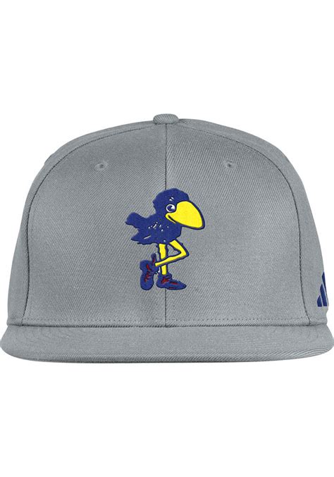 Kansas Jayhawks Baseball On-Field Grey Adidas Fitted Hat