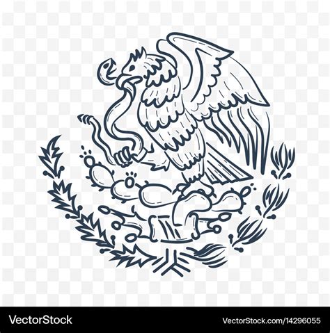 Mexico coat of arms Royalty Free Vector Image - VectorStock