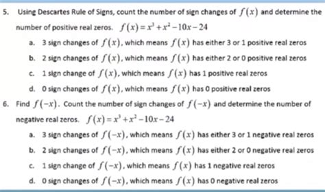 Descartes Rule Of Signs Worksheet - Worksheets For Kindergarten