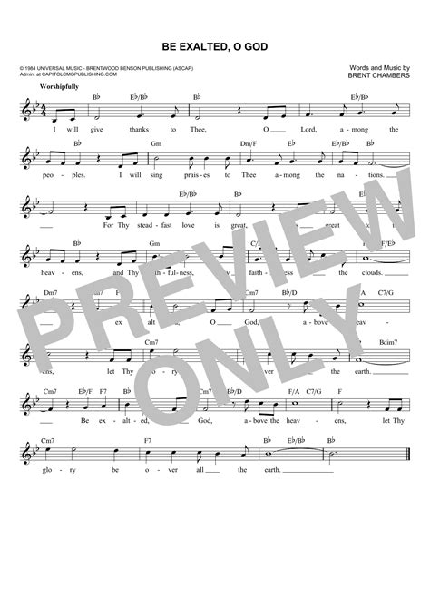 Be Exalted, O God | Sheet Music Direct