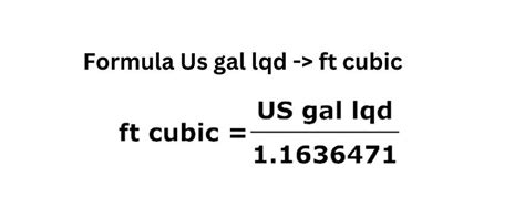 Cubic Foot to Gallon Unit conversion converter formula table Online