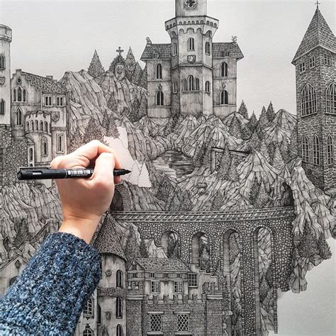 New Sprawling Ink Drawings by Olivia Kemp Explore the Landscapes of Malta and Bavaria — Colossal ...