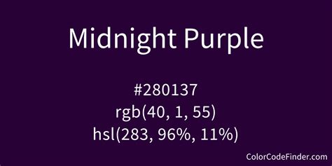 Midnight Purple Color Code is #280137