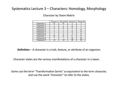 Systematics Lecture 3 – Characters: Homology, Morphology - ppt download